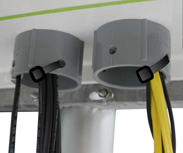 Secure cables with zip ties